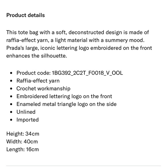 Prada large raffia crochet tote bag, natural - Picture 8 of 11